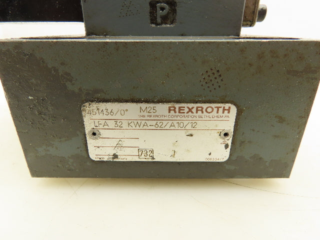 Rexroth LFA 32 KWA-62/A10/12 Cartridge Control Cover w/Directional Valve 4WE6D51