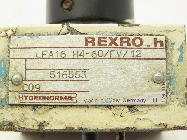 Rexroth LFA 16 H4-60/FV/12 Cartridge Valve Control Cover Manual Adjust