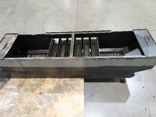 Enomoto Hinge Belt CNC Chip Conveyor 16"x 62" Infeed 36-42" Discharge 220V 3PH