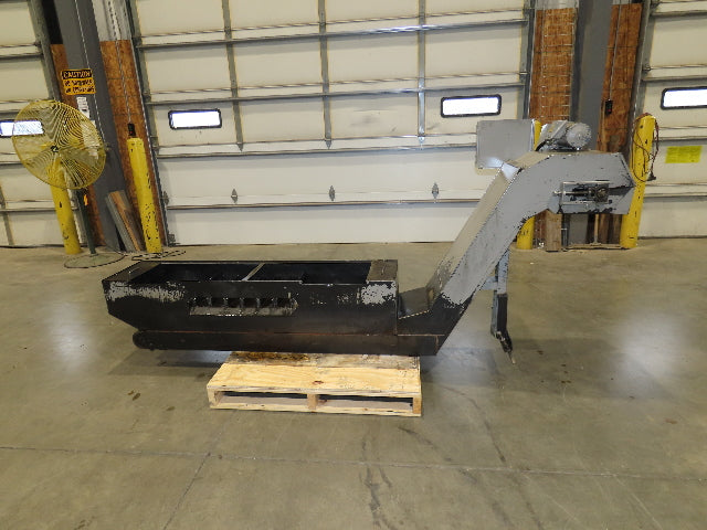 Enomoto Hinge Belt CNC Chip Conveyor 16"x 62" Infeed 36-42" Discharge 220V 3PH