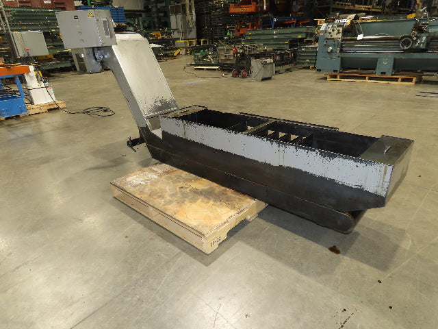 Enomoto Hinge Belt CNC Chip Conveyor 16"x 62" Infeed 36-42" Discharge 220V 3PH