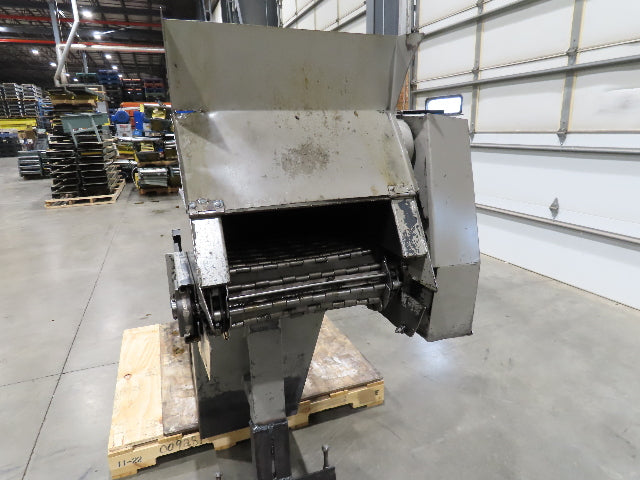 Enomoto Hinge Belt CNC Chip Conveyor 16"x 62" Infeed 36-42" Discharge 220V 3PH