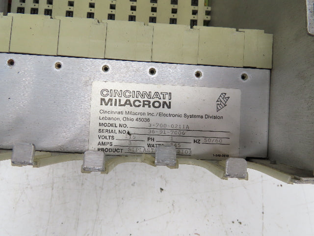 Cincinnati Milacron 3-700-0211A PLC Chassis 10-Slot Rack Power Supply 115V 1PH