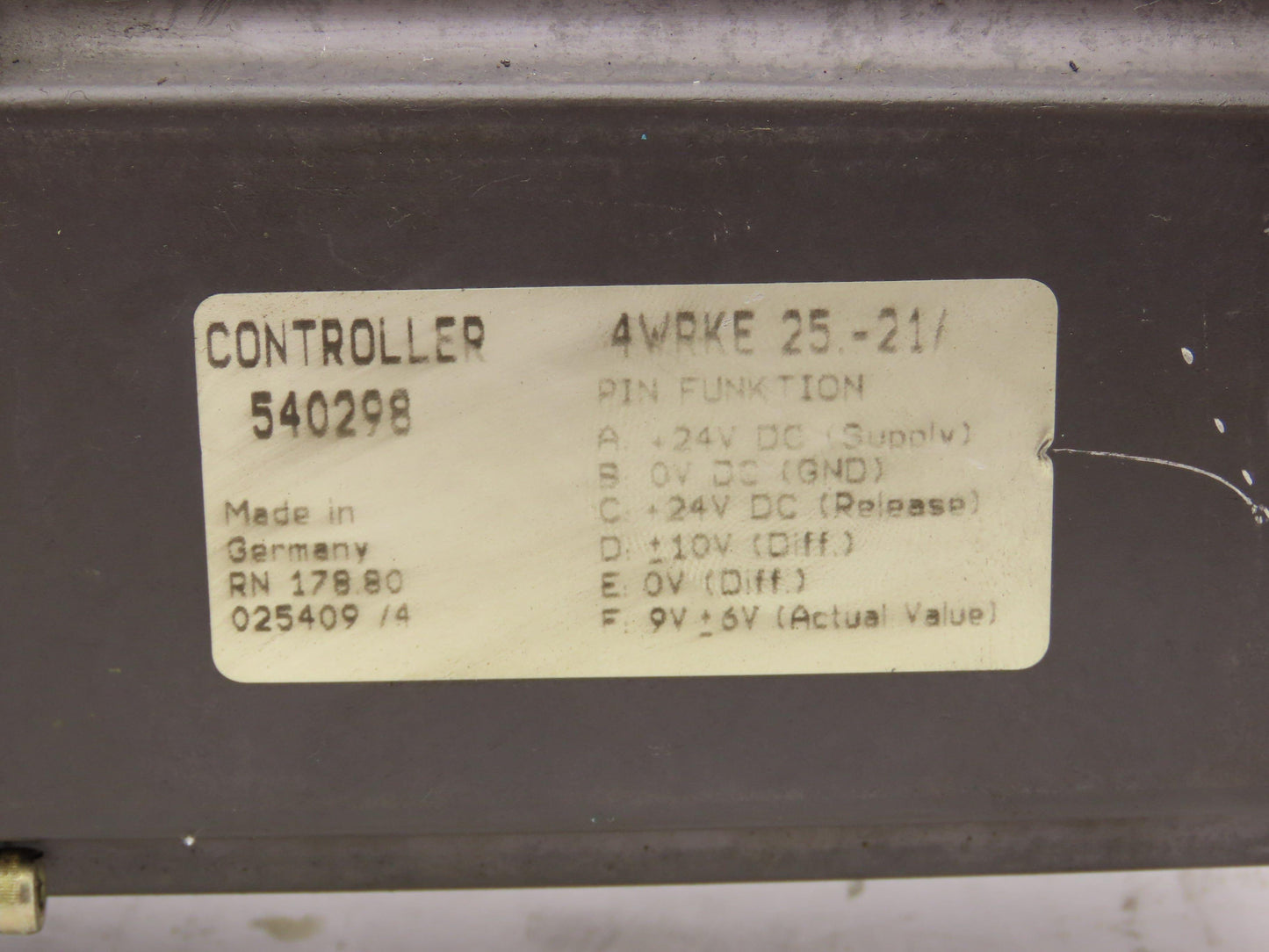 Rexroth 4WRKE 25 W3-500-21H/6A24K9/D3M Proportional Directional Servo Valve 24V