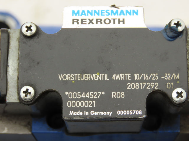 Rexroth 4WRTE 32 Q2-600P-31/6BG24Z31/MR Proportional Directional Servo Valve 24V