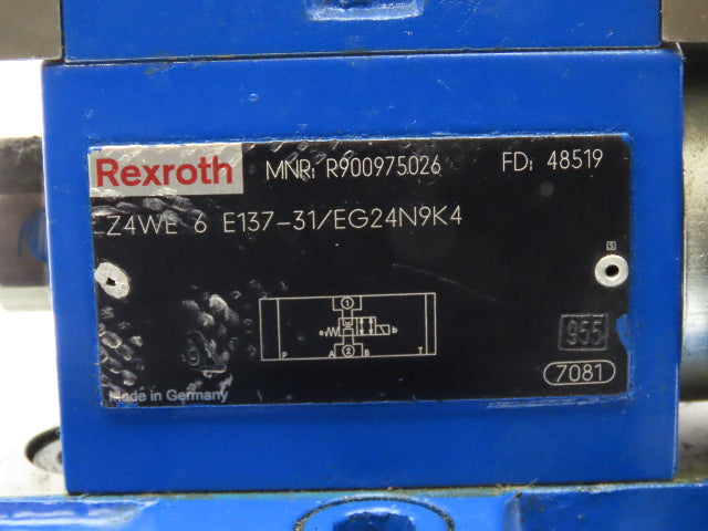 Rexroth 4WRTE 32 Q2-600P-31/6BG24Z31/MR Proportional Directional Servo Valve 24V