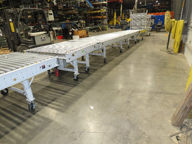 ConveyX 52"x 55' Power Roller Conveyor 48"BF Walk-Thru Gate 115V Variable Speed
