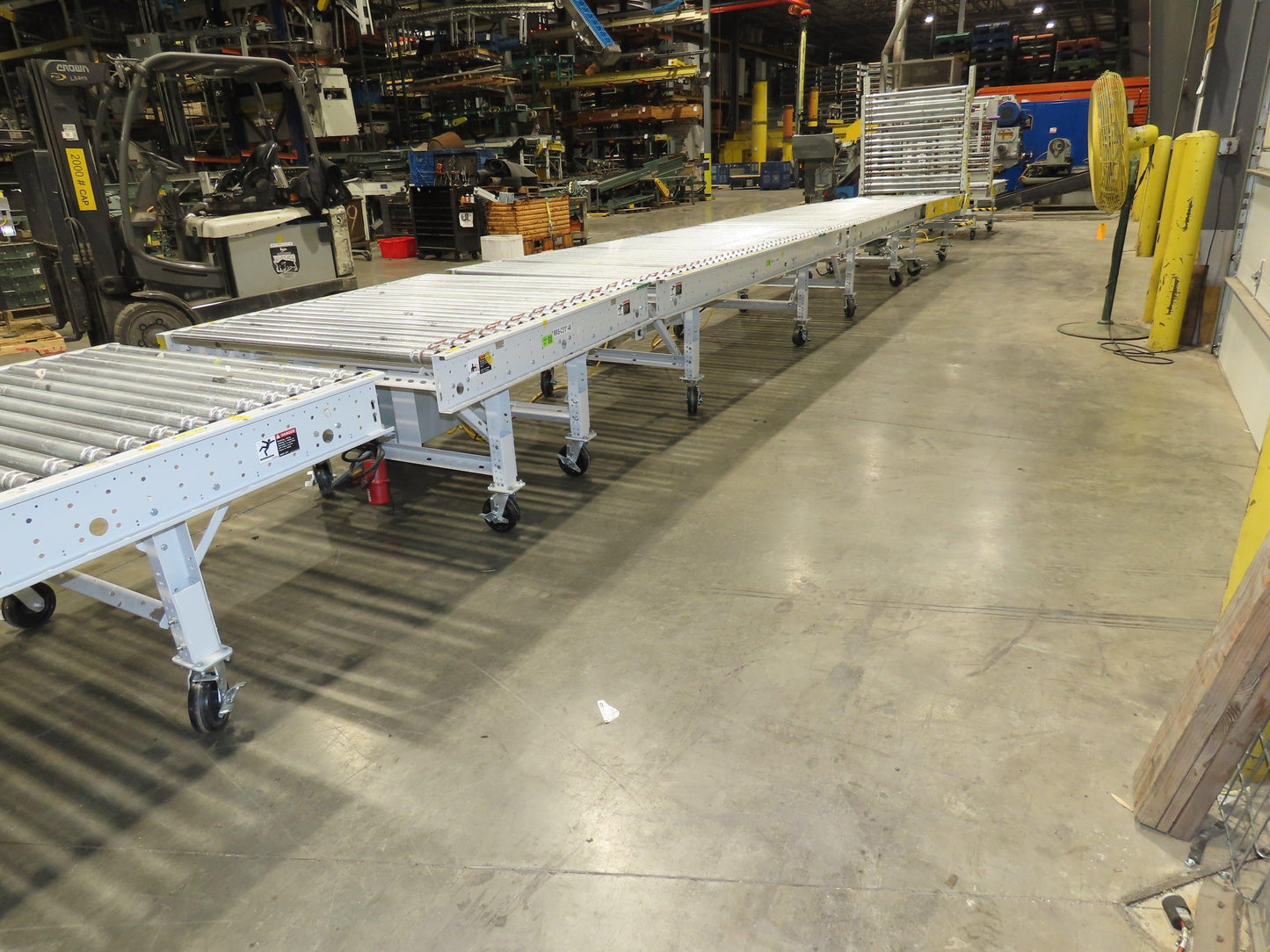 ConveyX 52"x 55' Power Roller Conveyor 48"BF Walk-Thru Gate 115V Variable Speed