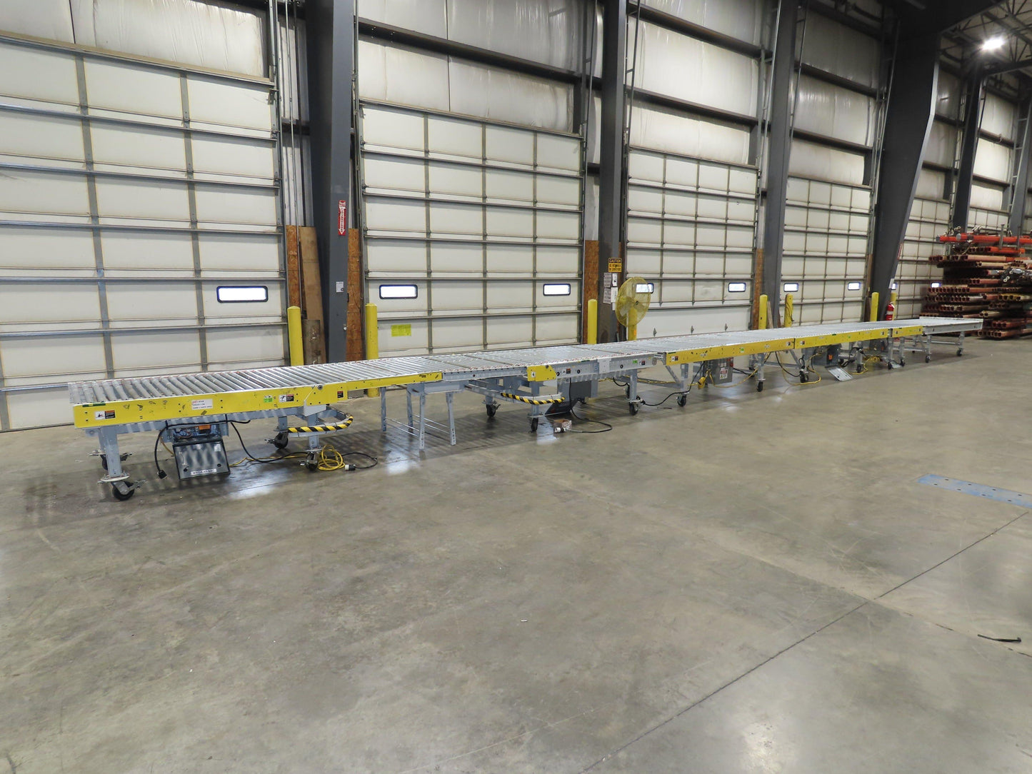 ConveyX 52"x 55' Power Roller Conveyor 48"BF Walk-Thru Gate 115V Variable Speed