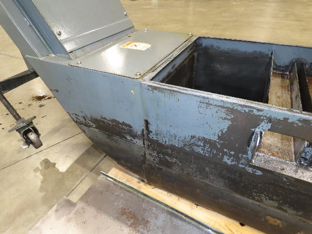 Enomoto Hinge Belt CNC Chip Conveyor 15"x 88" Infeed 46" Discharge 220V 3PH