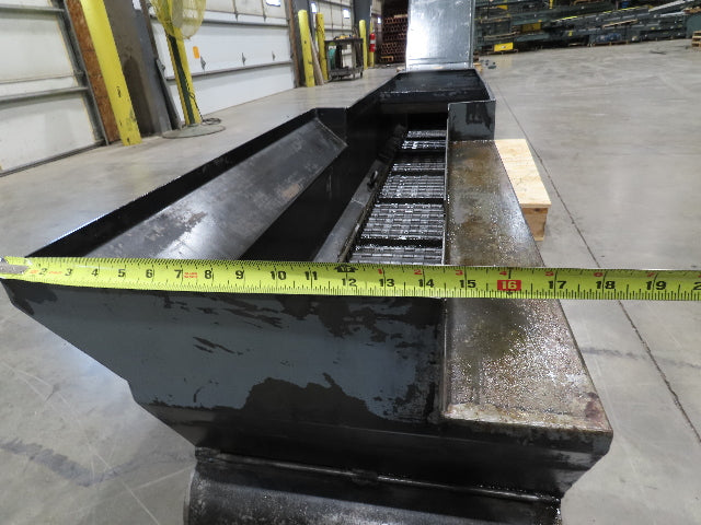 Enomoto Hinge Belt CNC Chip Conveyor 15"x 88" Infeed 46" Discharge 220V 3PH
