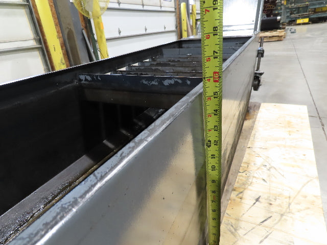 Enomoto Hinge Belt CNC Chip Conveyor 15"x 88" Infeed 46" Discharge 220V 3PH