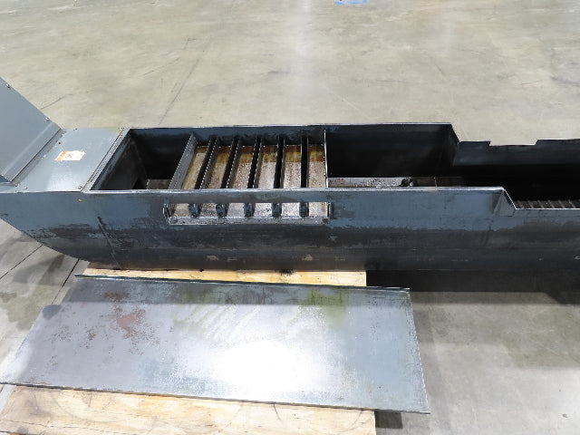 Enomoto Hinge Belt CNC Chip Conveyor 15"x 88" Infeed 46" Discharge 220V 3PH