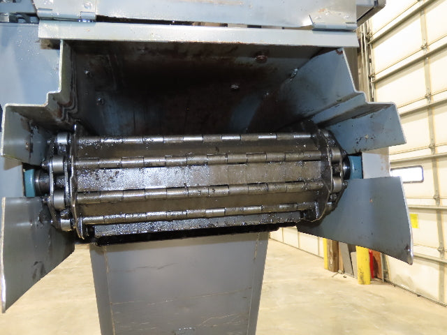 Enomoto Hinge Belt CNC Chip Conveyor 15"x 88" Infeed 46" Discharge 220V 3PH