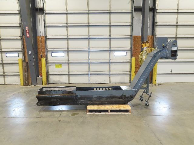 Enomoto Hinge Belt CNC Chip Conveyor 15"x 88" Infeed 46" Discharge 220V 3PH