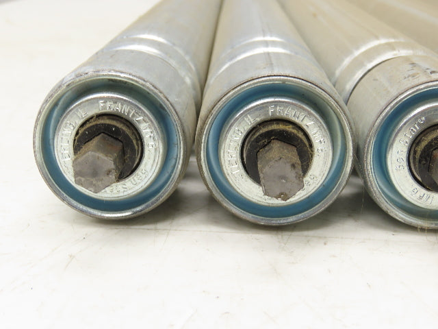 Galvanized Steel Conveyor Roller 1.9" Dia 36"BF Double Groove Lot of 10