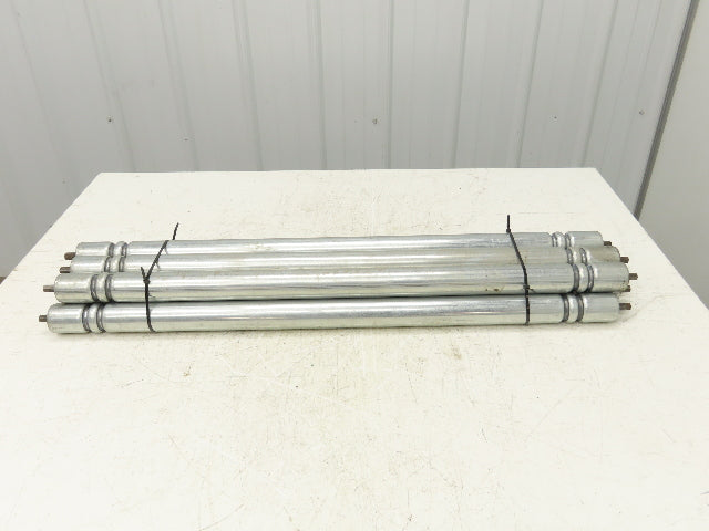 Galvanized Steel Conveyor Roller 1.9" Dia 36"BF Double Groove Lot of 7