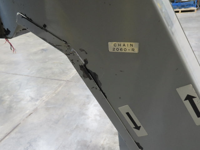 Enomoto Hinge Belt CNC Chip Conveyor 16"x 62" Infeed 31" Discharge 220V 3PH