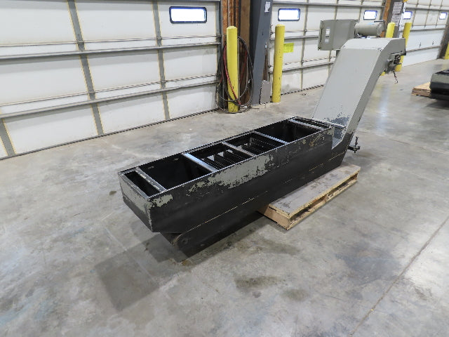 Enomoto Hinge Belt CNC Chip Conveyor 16"x 62" Infeed 31" Discharge 220V 3PH