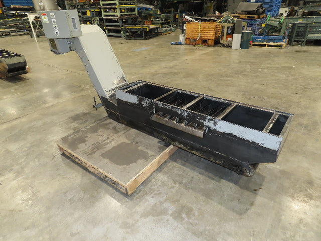 Enomoto Hinge Belt CNC Chip Conveyor 16"x 62" Infeed 31" Discharge 220V 3PH