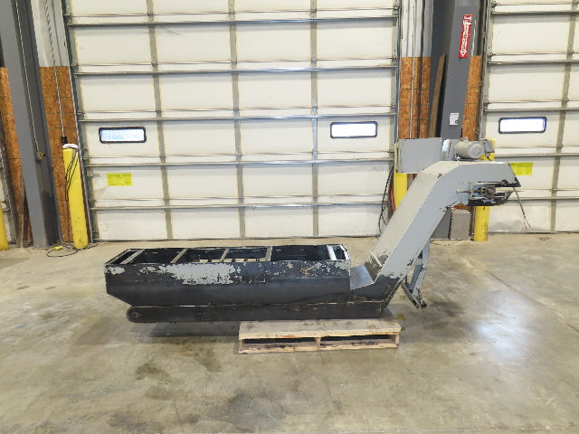 Enomoto Hinge Belt CNC Chip Conveyor 16"x 62" Infeed 31" Discharge 220V 3PH
