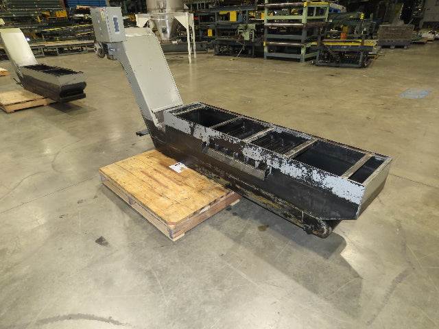 Enomoto Hinge Belt CNC Chip Conveyor 16"x 62" Infeed 31" Discharge 220V 3PH