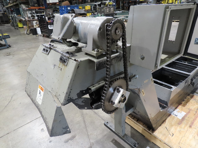 Enomoto Hinge Belt CNC Chip Conveyor 16"x 62" Infeed 31" Discharge 220V 3PH