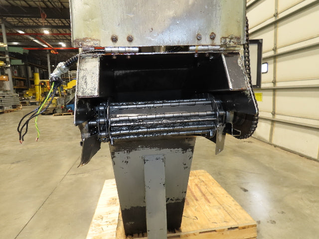Enomoto Hinge Belt CNC Chip Conveyor 16"x 62" Infeed 31" Discharge 220V 3PH