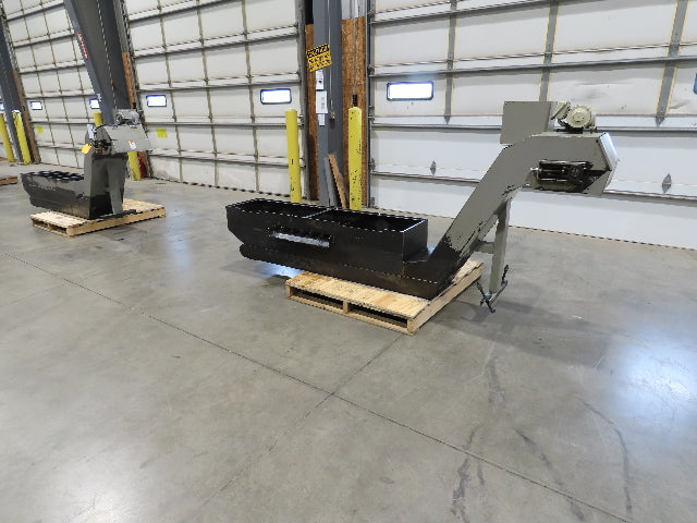 Enomoto Hinge Belt CNC Chip Conveyor 16"x 62" Infeed 31" Discharge 220V 3PH