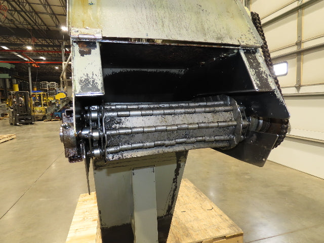 Enomoto Hinge Belt CNC Chip Conveyor 16"x 62" Infeed 31" Discharge 220V 3PH