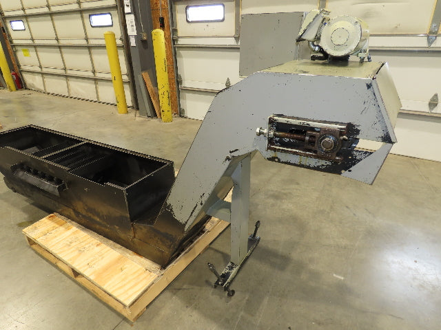 Enomoto Hinge Belt CNC Chip Conveyor 16"x 62" Infeed 31" Discharge 220V 3PH