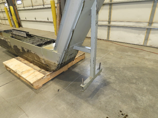 Enomoto Hinge Belt CNC Chip Conveyor 16"x 88" Infeed 46" Discharge 220V 3PH