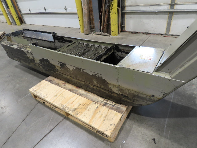 Enomoto Hinge Belt CNC Chip Conveyor 16"x 88" Infeed 46" Discharge 220V 3PH