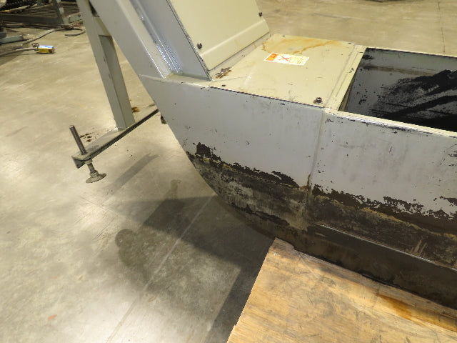 Enomoto Hinge Belt CNC Chip Conveyor 16"x 88" Infeed 46" Discharge 220V 3PH