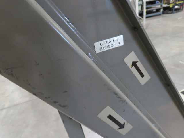 Enomoto Hinge Belt CNC Chip Conveyor 16"x 88" Infeed 46" Discharge 220V 3PH