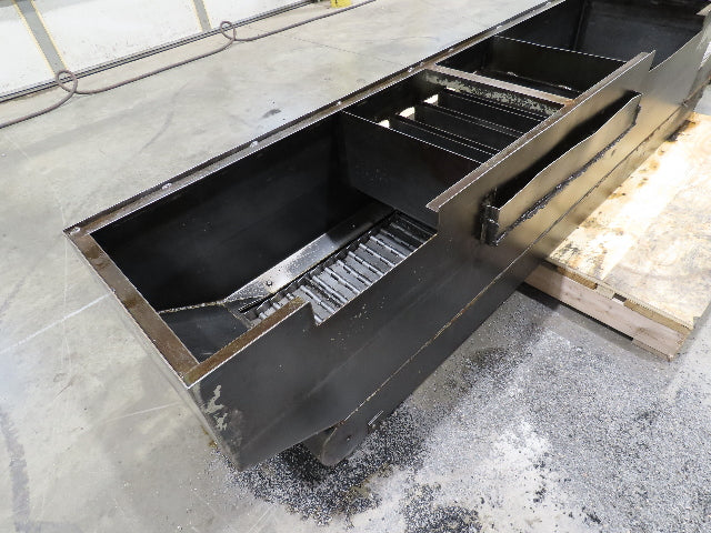 Enomoto Hinge Belt CNC Chip Conveyor 16"x 62" Infeed 43" Discharge 220V 3PH