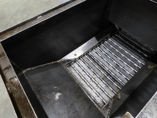 Enomoto Hinge Belt CNC Chip Conveyor 16"x 62" Infeed 43" Discharge 220V 3PH