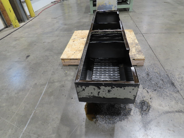 Enomoto Hinge Belt CNC Chip Conveyor 16"x 62" Infeed 43" Discharge 220V 3PH