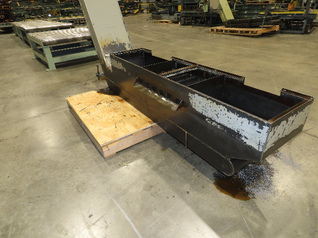 Enomoto Hinge Belt CNC Chip Conveyor 16"x 62" Infeed 43" Discharge 220V 3PH