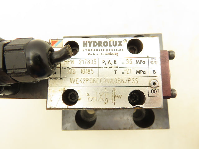 Moog Hydrolux CCE50C11WX06 Hydraulic Proportional 2-Way Cartridge Solenoid Valve