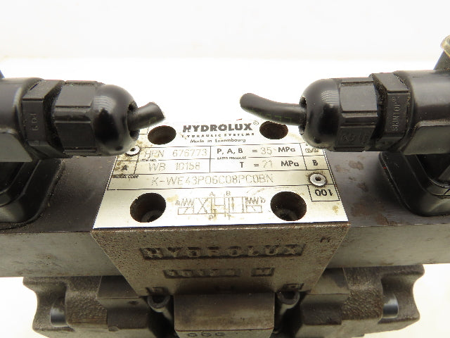 Husky Hydrolux Moog WEH43P10A03CSBN Directional Solenoid Valve K-WE43P06C08PC0BN