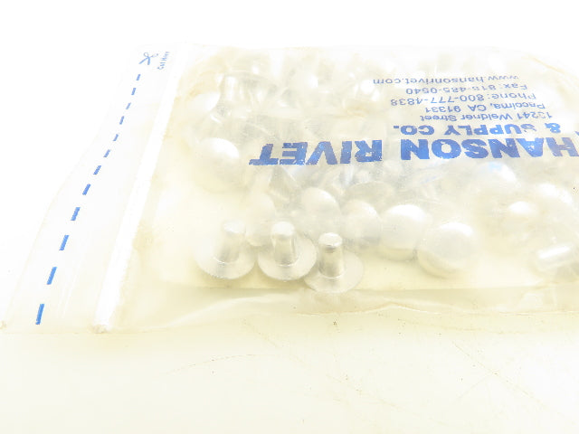 Hanson Grainger 55A0806-EA-100 Aluminum Solid Rivet 1/4 x 3/8" 100 Pack Lot of 4