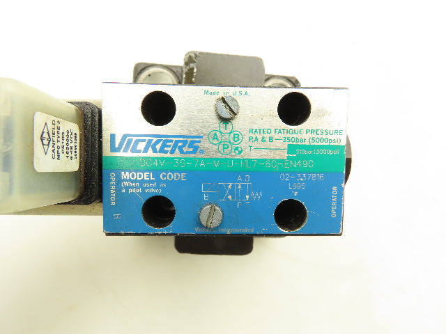 Vickers CVCS-32-W11-S2-10-S20-A00-B99-Y10 Cartridge Valve Control Cover 24V