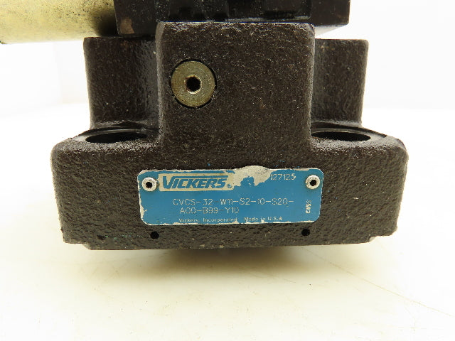 Vickers CVCS-32-W11-S2-10-S20-A00-B99-Y10 Cartridge Valve Control Cover 24V