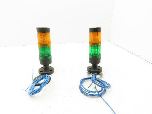Werma 845-000-00 2-Tier Stack Light Signal Tower Green/Amber Lot of 2