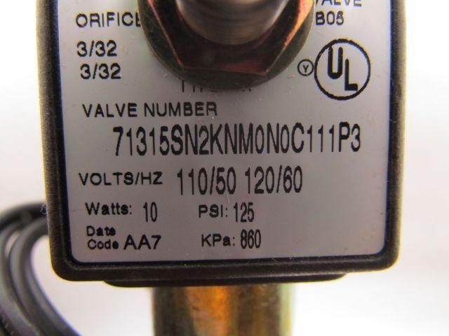 Honeywell Skinner Valve 71315SN2KNM0N0C111P3 1/4"NPT 120 V Solenoid Valve 125psi
