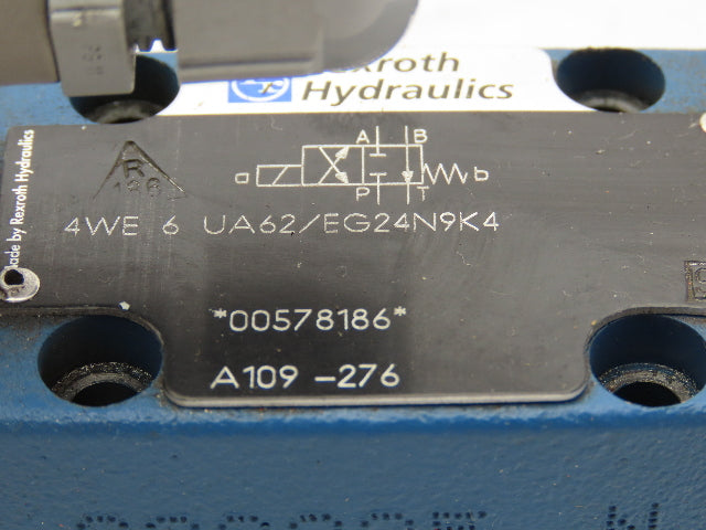 Rexroth 4WE 6 UA62/EG24N9K4 Directional Control Solenoid Valve 24VDC NG6 D03