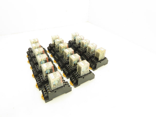 Omron MY4N-D2 Socket Relay 4PDT 5A 24VDC w/Base Lot of 17