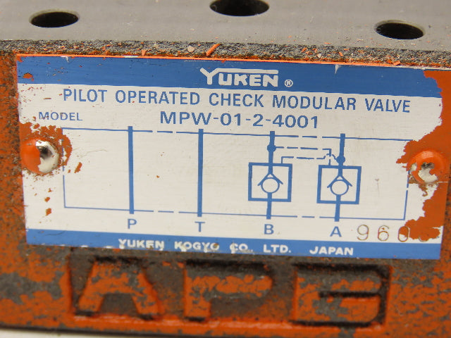 Yuken MPW-01-2-4001 Pilot Operated Modular Check Valve D03