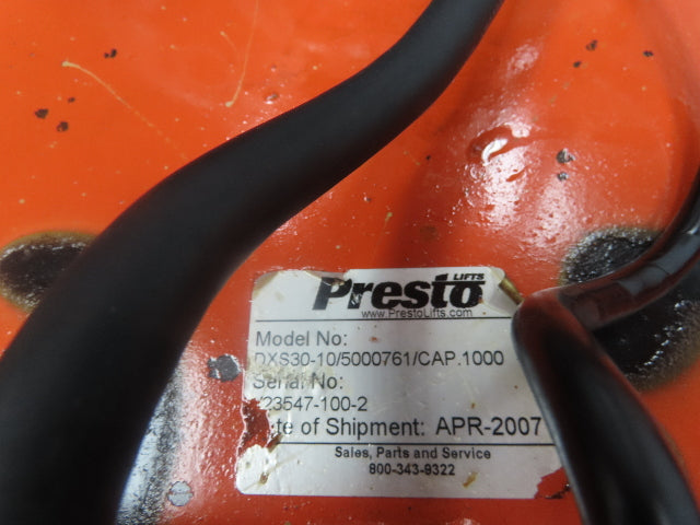Presto DXS30-10 Compact Double Scissor Lift Table 1000lb 30" Travel 120V 1Ph